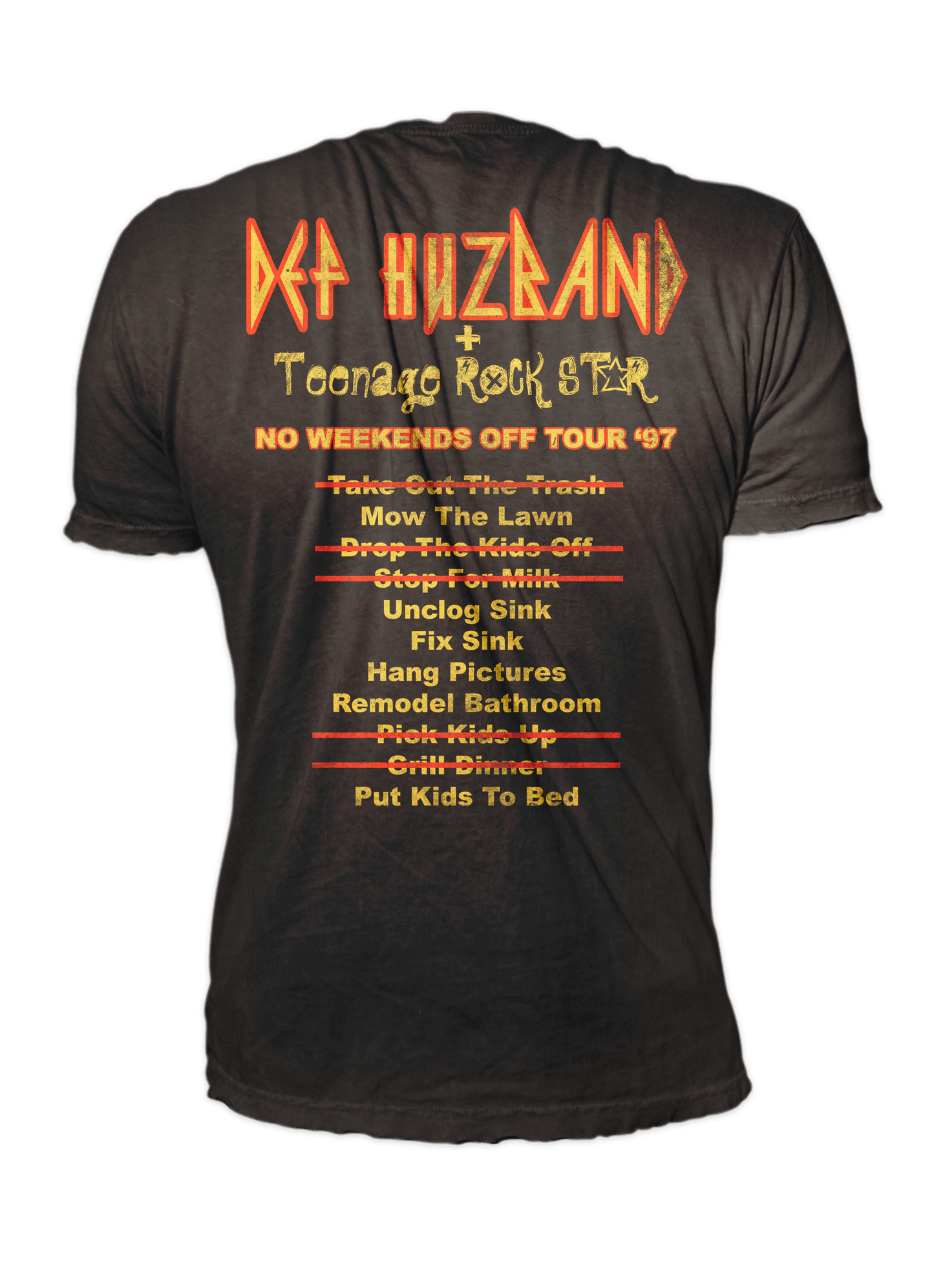 honey-do list rock tour t-shirt back print