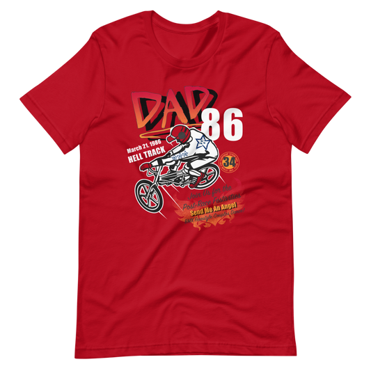 RAD DAD hell track red t-shirt